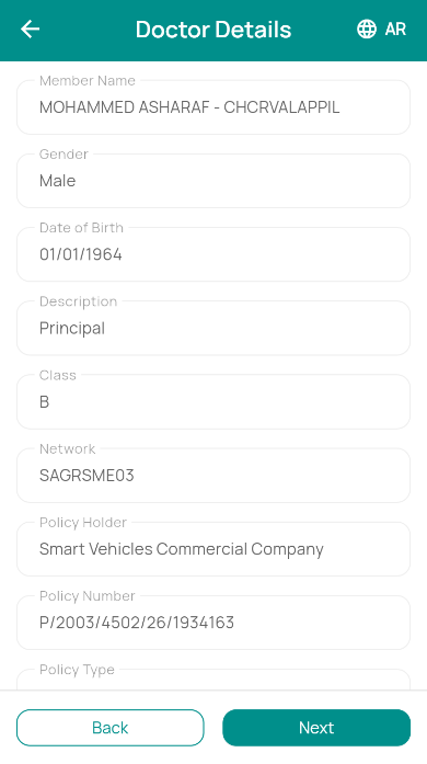 Doctor and member details 1
