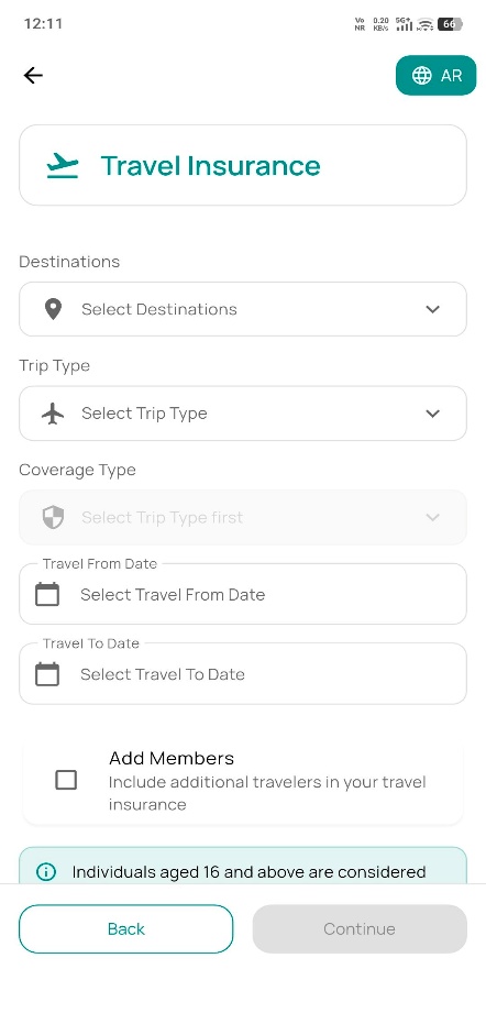 Travel destination selection